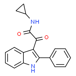 ChemSpider 2D Image | N-Cyclopropyl-2-oxo-2-(2-phenyl-1H-indol-3-yl)acetamide | C19H16N2O2