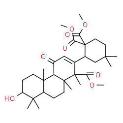ChemSpider 2D Image | Dimethyl 2-[3-hydroxy-14-(methoxycarbonyl)-8,14-dimethyl-11-oxopodocarp-12-en-13-yl]-4,4-dimethyl-1,1-cyclohexanedicarboxylate | C33H50O8