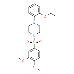 ChemSpider 2D Image | 1-[(3,4-Dimethoxyphenyl)sulfonyl]-4-(2-ethoxyphenyl)piperazine | C20H26N2O5S