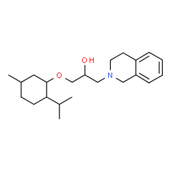 ChemSpider 2D Image | 1-(3,4-Dihydro-2(1H)-isoquinolinyl)-3-[(2-isopropyl-5-methylcyclohexyl)oxy]-2-propanol | C22H35NO2