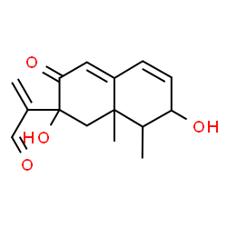 ChemSpider 2D Image | 2-(2,7-Dihydroxy-8,8a-dimethyl-3-oxo-1,2,3,7,8,8a-hexahydro-2-naphthalenyl)acrylaldehyde | C15H18O4