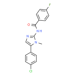 ChemSpider 2D Image | N-[5-(4-Chlorophenyl)-1-methyl-1H-imidazol-2-yl]-4-fluorobenzamide | C17H13ClFN3O