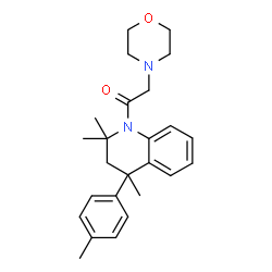 ChemSpider 2D Image | 2-(morpholin-4-yl)-1-[2,2,4-trimethyl-4-(4-methylphenyl)-3H-quinolin-1-yl]ethanone | C25H32N2O2