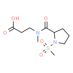 ChemSpider 2D Image | 1-(Methylsulfonyl)prolyl-N-methyl-beta-alanine | C10H18N2O5S