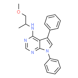 ChemSpider 2D Image | N-(1-methoxypropan-2-yl)-5,7-diphenylpyrrolo[2,3-d]pyrimidin-4-amine | C22H22N4O