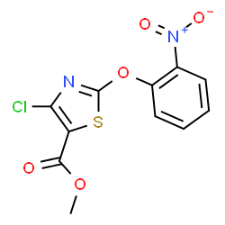 ChemSpider 2D Image | Methyl 4-chloro-2-(2-nitrophenoxy)-1,3-thiazole-5-carboxylate | C11H7ClN2O5S