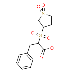 ChemSpider 2D Image | 2-[(1,1-Dioxidotetrahydro-3-thiophenyl)sulfonyl]-3-phenylpropanoic acid | C13H16O6S2