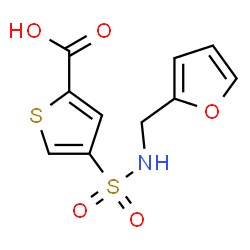 ChemSpider 2D Image | 4-[(2-Furylmethyl)sulfamoyl]-2-thiophenecarboxylic acid | C10H9NO5S2