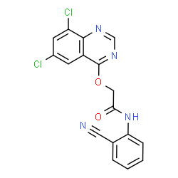 ChemSpider 2D Image | N-(2-Cyanophenyl)-2-[(6,8-dichloro-4-quinazolinyl)oxy]acetamide | C17H10Cl2N4O2