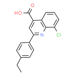 ChemSpider 2D Image | 8-Chloro-2-(4-ethylphenyl)-4-quinolinecarboxylic acid | C18H14ClNO2