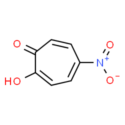ChemSpider 2D Image | 2-Hydroxy-5-nitro-2,4,6-cycloheptatrien-1-one | C7H5NO4