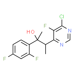 ChemSpider 2D Image | 3-(6-Chloro-5-fluoro-4-pyrimidinyl)-2-(2,4-difluorophenyl)-2-butanol | C14H12ClF3N2O