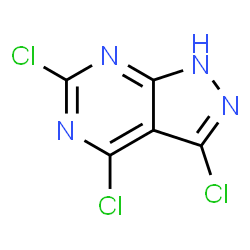 ChemSpider 2D Image | 3,4,6-Trichloro-1H-pyrazolo[3,4-d]pyrimidine | C5HCl3N4