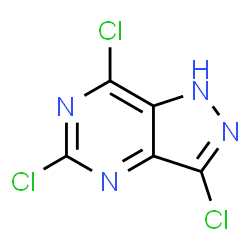 ChemSpider 2D Image | 3,5,7-Trichloro-1H-pyrazolo[4,3-d]pyrimidine | C5HCl3N4