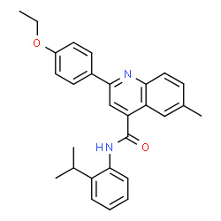 ChemSpider 2D Image | 2-(4-Ethoxyphenyl)-N-(2-isopropylphenyl)-6-methyl-4-quinolinecarboxamide | C28H28N2O2