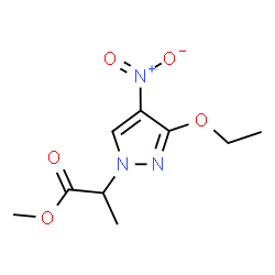 ChemSpider 2D Image | METHYL 2-(3-ETHOXY-4-NITROPYRAZOL-1-YL)PROPANOATE | C9H13N3O5