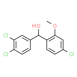 ChemSpider 2D Image | (4-Chloro-2-methoxyphenyl)(3,4-dichlorophenyl)methanol | C14H11Cl3O2