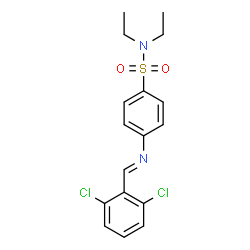 ChemSpider 2D Image | 4-[(E)-(2,6-Dichlorobenzylidene)amino]-N,N-diethylbenzenesulfonamide | C17H18Cl2N2O2S