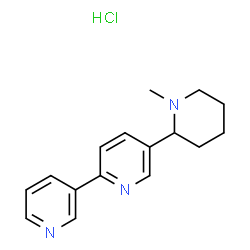 ChemSpider 2D Image | 5-(1-Methyl-2-piperidinyl)-2,3'-bipyridine hydrochloride (1:1) | C16H20ClN3