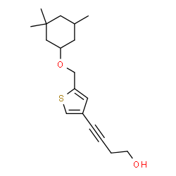 ChemSpider 2D Image | 4-(5-{[(3,3,5-Trimethylcyclohexyl)oxy]methyl}-3-thienyl)-3-butyn-1-ol | C18H26O2S