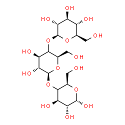 ChemSpider 2D Image | beta-D-Glucopyranosyl-(1->4)-(4xi)-beta-D-xylo-hexopyranosyl-(1->4)-(4xi)-alpha-D-xylo-hexopyranose | C18H32O16