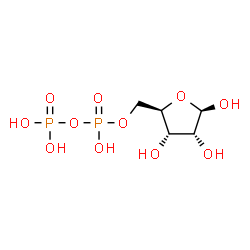 ChemSpider 2D Image | 5-O-[Hydroxy(phosphonooxy)phosphoryl]-beta-D-ribofuranose | C5H12O11P2