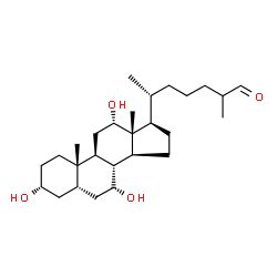 ChemSpider 2D Image | 3alpha,7alpha,12alpha-trihydroxy-5beta-cholestan-26-al | C27H46O4
