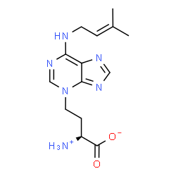 ChemSpider 2D Image | (2S)-2-Ammonio-4-{6-[(3-methyl-2-buten-1-yl)amino]-3H-purin-3-yl}butanoate | C14H20N6O2