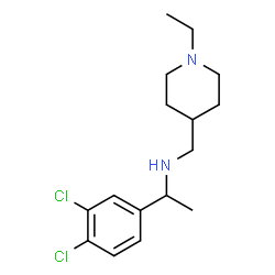ChemSpider 2D Image | 1-(3,4-Dichlorophenyl)-N-[(1-ethyl-4-piperidinyl)methyl]ethanamine | C16H24Cl2N2