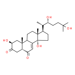 ChemSpider 2D Image | (2beta,5beta,9xi,22R)-2,14,22,25-Tetrahydroxycholest-7-ene-3,6-dione | C27H42O6