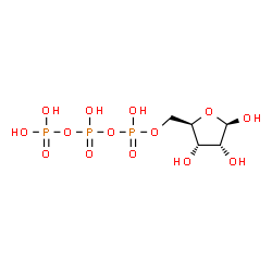 ChemSpider 2D Image | 5-O-(Hydroxy{[hydroxy(phosphonooxy)phosphoryl]oxy}phosphoryl)-beta-D-ribofuranose | C5H13O14P3