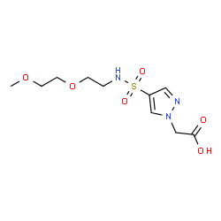 ChemSpider 2D Image | (4-{[2-(2-Methoxyethoxy)ethyl]sulfamoyl}-1H-pyrazol-1-yl)acetic acid | C10H17N3O6S