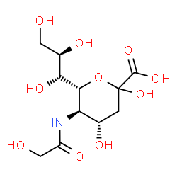 ChemSpider 2D Image | (6R)-3,5-Dideoxy-5-(glycoloylamino)-6-[(2R)-1,2,3-trihydroxypropyl]-L-threo-hex-2-ulopyranosonic acid | C11H19NO10