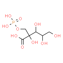 ChemSpider 2D Image | 2-C-[(Phosphonooxy)methyl]pentonic acid | C6H13O10P