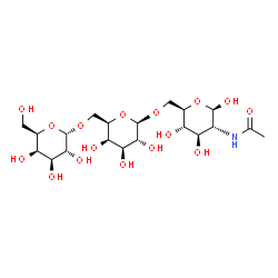 ChemSpider 2D Image | alpha-D-Galactopyranosyl-(1->6)-beta-D-galactopyranosyl-(1->6)-2-acetamido-2-deoxy-beta-D-glucopyranose | C20H35NO16