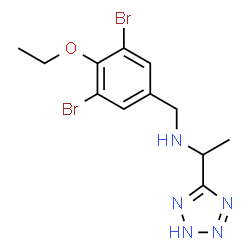 ChemSpider 2D Image | N-(3,5-Dibromo-4-ethoxybenzyl)-1-(2H-tetrazol-5-yl)ethanamine | C12H15Br2N5O