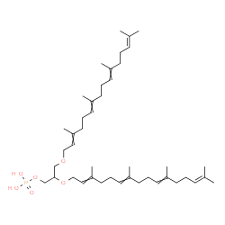ChemSpider 2D Image | 2,3-Bis[(3,7,11,15-tetramethyl-2,6,10,14-hexadecatetraen-1-yl)oxy]propyl dihydrogen phosphate | C43H73O6P