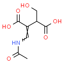 ChemSpider 2D Image | (2Z)-2-(Acetamidomethylene)-3-(hydroxymethyl)succinic acid | C8H11NO6