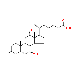 ChemSpider 2D Image | (3alpha,5beta,7alpha,8xi,9xi,12alpha,14xi,17xi)-3,7,12-Trihydroxycholestan-26-oic acid | C27H46O5