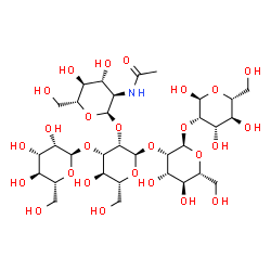 ChemSpider 2D Image | 2-Acetamido-2-deoxy-alpha-D-glucopyranosyl-(1->2)-[alpha-D-mannopyranosyl-(1->3)]-alpha-D-mannopyranosyl-(1->2)-alpha-D-mannopyranosyl-(1->2)-alpha-D-mannopyranose | C32H55NO26
