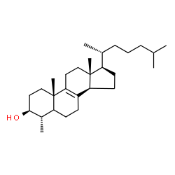 ChemSpider 2D Image | 4alpha-methylcholest-8-en-3beta-ol | C28H48O