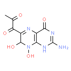 ChemSpider 2D Image | 1-(2-Amino-7,8-dihydroxy-4-oxo-1,4,7,8-tetrahydro-6-pteridinyl)-1,2-propanedione | C9H9N5O5