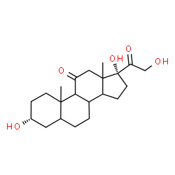 ChemSpider 2D Image | (3alpha,8xi,9xi,10xi,13xi,14xi)-3,17,21-Trihydroxypregnane-11,20-dione | C21H32O5