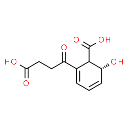 ChemSpider 2D Image | (6R)-2-(3-Carboxypropanoyl)-6-hydroxy-2,4-cyclohexadiene-1-carboxylic acid | C11H12O6