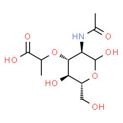 ChemSpider 2D Image | 2-Acetamido-3-O-(1-carboxyethyl)-2-deoxy-D-glucopyranose | C11H19NO8
