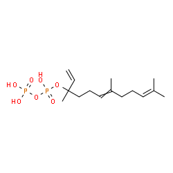 ChemSpider 2D Image | 3,7,11-Trimethyl-1,6,10-dodecatrien-3-yl trihydrogen diphosphate | C15H28O7P2