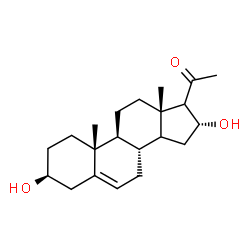 ChemSpider 2D Image | (3beta,14xi,16alpha,17xi)-3,16-Dihydroxypregn-5-en-20-one | C21H32O3