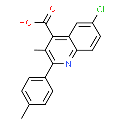 ChemSpider 2D Image | 6-CHLORO-3-METHYL-2-(P-TOLYL)QUINOLINE-4-CARBOXYLIC ACID | C18H14ClNO2