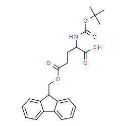 ChemSpider 2D Image | 5-(9H-Fluoren-9-ylmethoxy)-2-({[(2-methyl-2-propanyl)oxy]carbonyl}amino)-5-oxopentanoic acid | C24H27NO6
