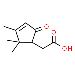 ChemSpider 2D Image | 2,2,3-Trimethyl-5-oxo-3-cyclopentene-1-acetic acid | C10H14O3